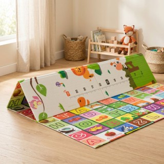 Playmat Lipat Motif L Jerapah Domba Alfabet Buah